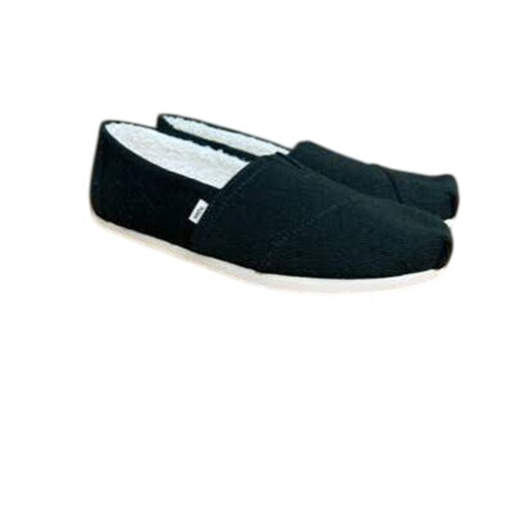 234.TOMS Women's Alpargata Loafer Green Depreve Heavy Twill Faux Shearling  SZ 6